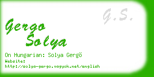 gergo solya business card