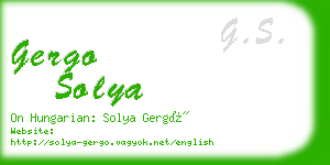 gergo solya business card